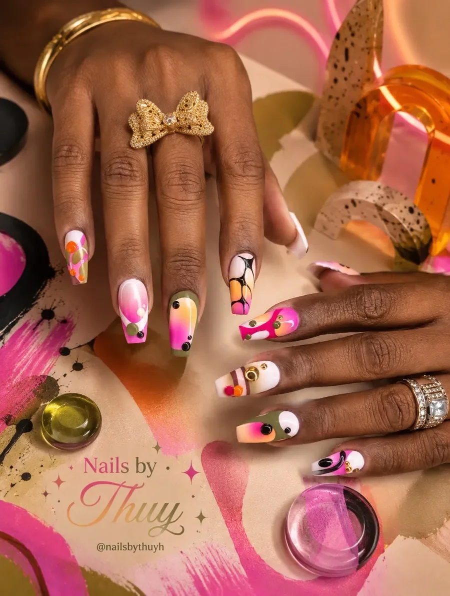 Healthy glossy builder gel nails — premium nail care by Thuy Austin TX