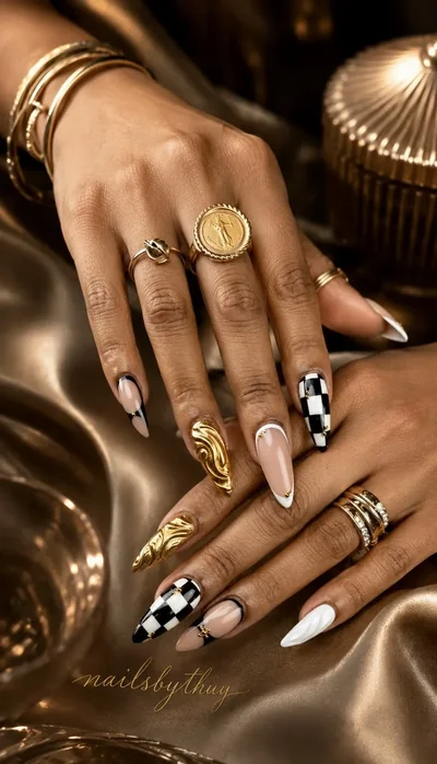 Pink chrome almond nails with mirror chrome finish — luxury nail art in Austin TX by Nails by Thuy
