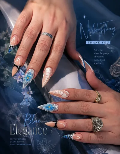 Gel X nail extensions elegant square shape with glossy topcoat — Nails by Thuy Austin TX