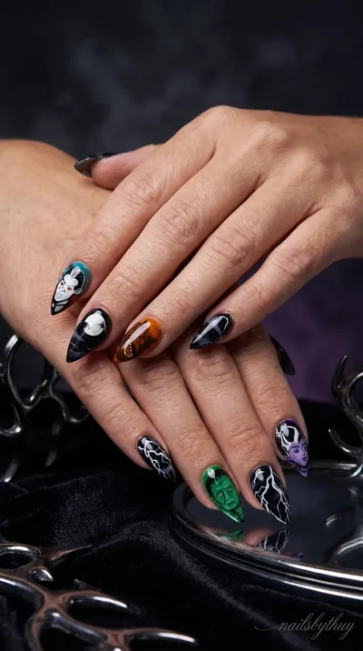 Pedicure with custom freehand nail art detail and premium gel finish — luxury nail studio Austin TX